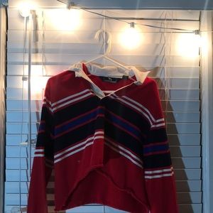 steeplechase cropped collared top